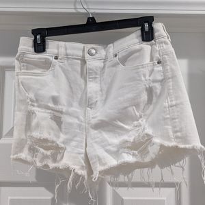Express Women's White Ripped Shorts Size 8